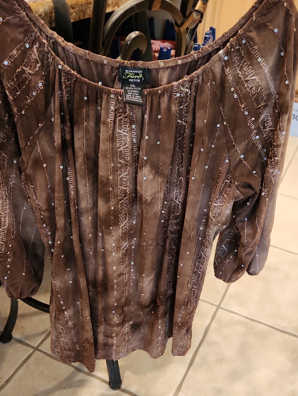 Shannon Ford Coco Color Top Woth Sequins